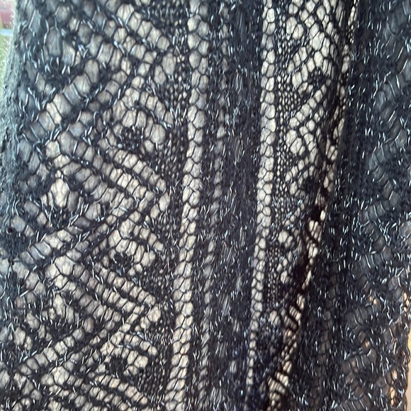 Women’s Mixit One Size Black And Gray Metallic Eternity Ruffle Scarf - Picture 9 of 9